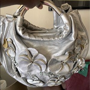 Silver gray handbag